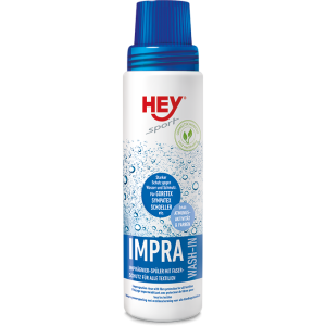 HEY Impra Wash ist ein Flüssigimprägnierer, für alle funktions- und synthetische und natürliche Textilien.