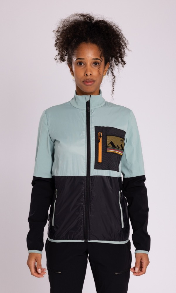 sWooltec Merino Hybrid Jacke Lia w - Funktionsjacke mit Windstopper an der Frontseite - SCROC