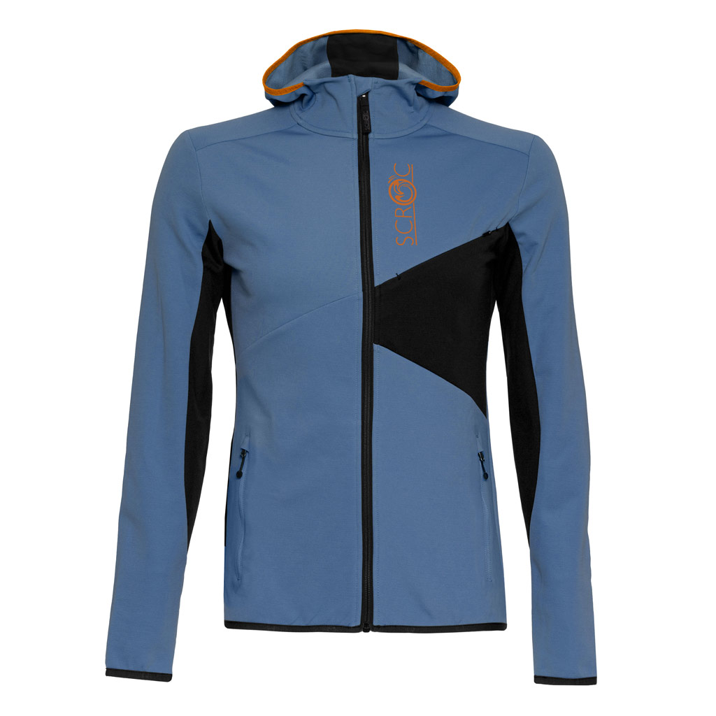 sFleece Merino Jacke Menso m stahlblau für Herren von SCROC