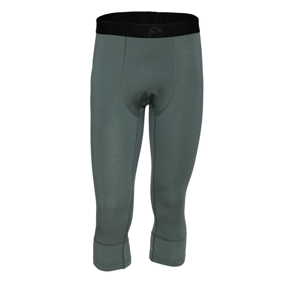 Merino 3/4 Hose 190 Suro m dunkler Salbei für Herren von SCROC