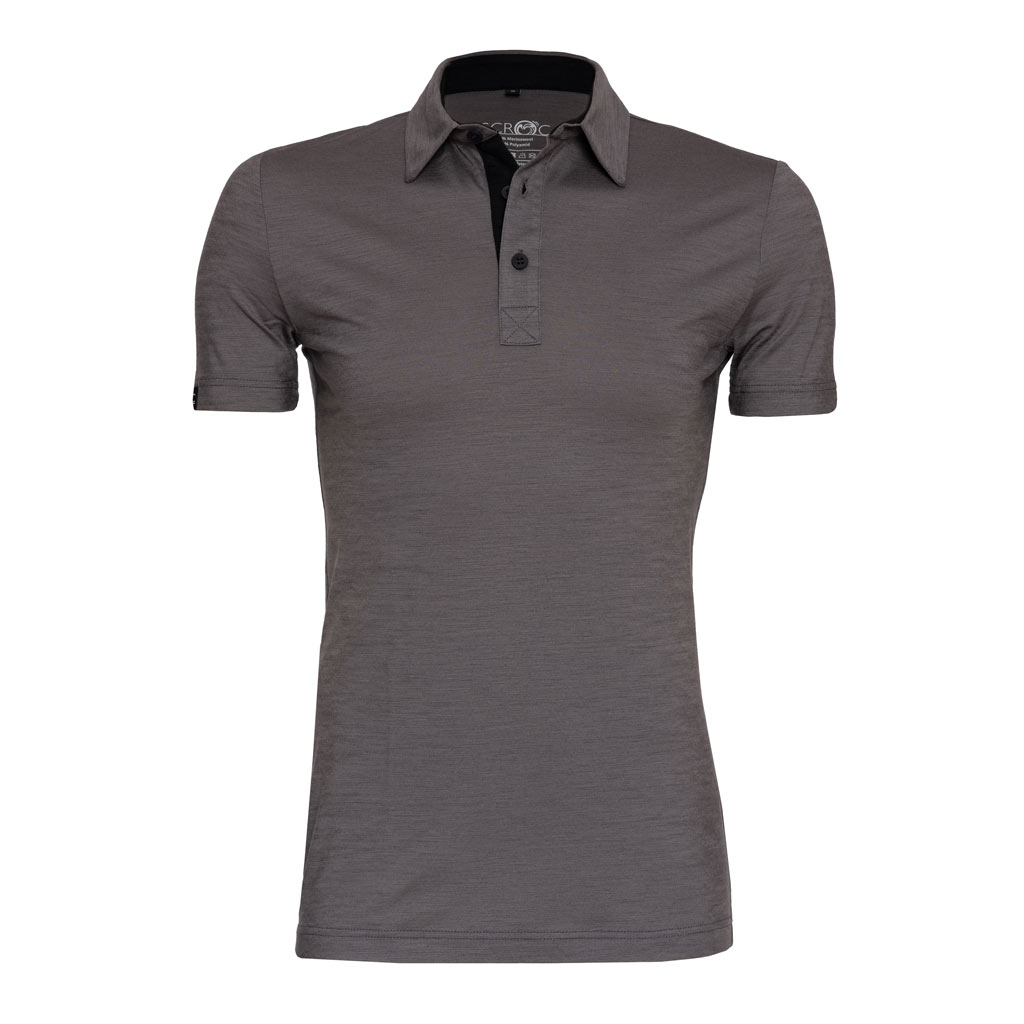 Merino Polo 160 Solida m dunkelgrau für Herren von SCROC