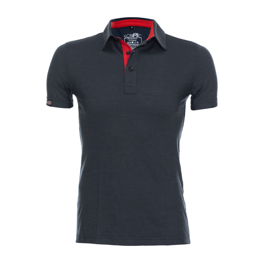 Merino Polo 160 Solida m graphite für Herren von SCROC