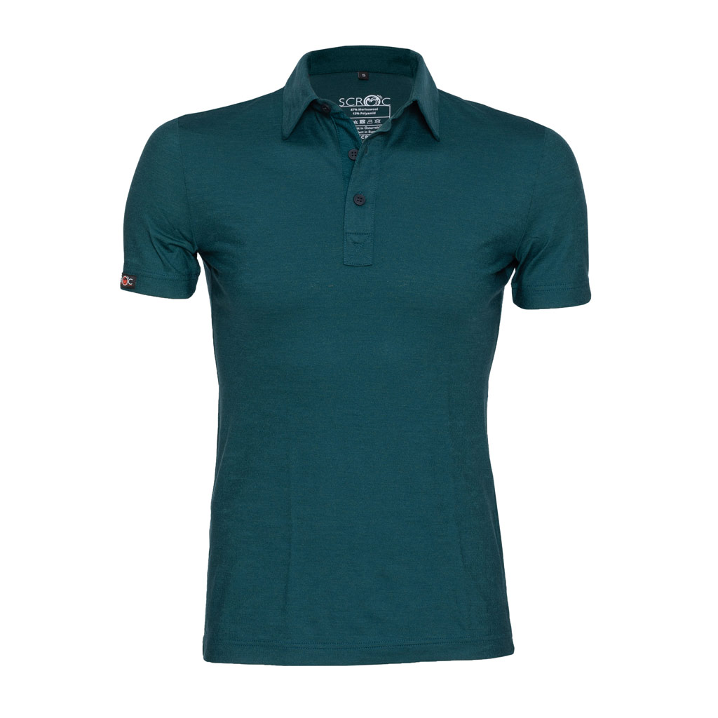 Merino Polo 160 Solida m petrol für Herren von SCROC