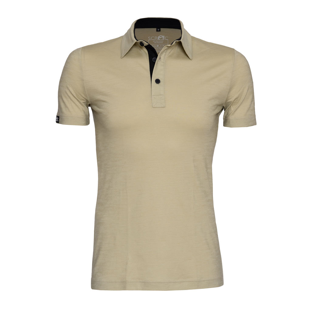 Merino Polo 160 Solida m sand für Herren von SCROC