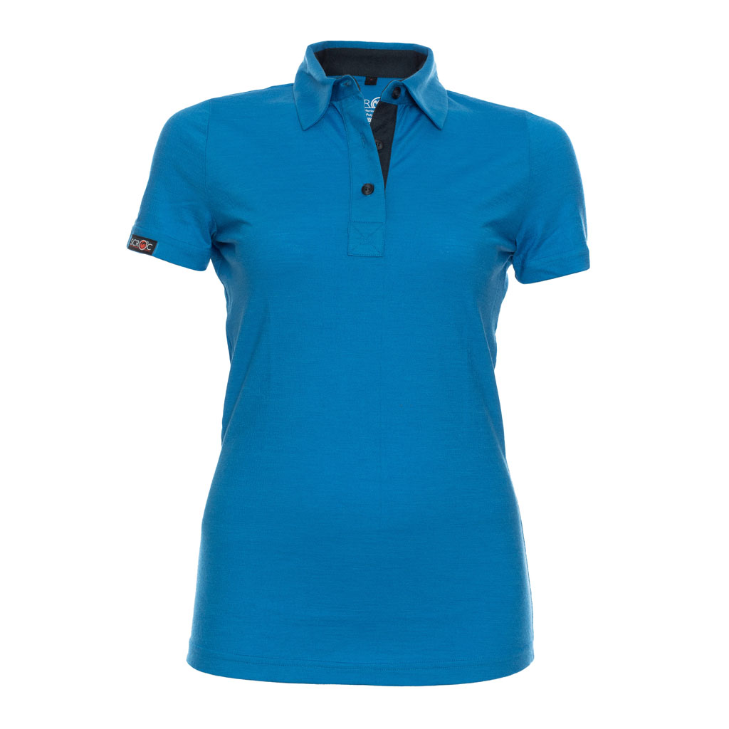 Merino Polo 160 Solida w blau für Damen von SCROC
