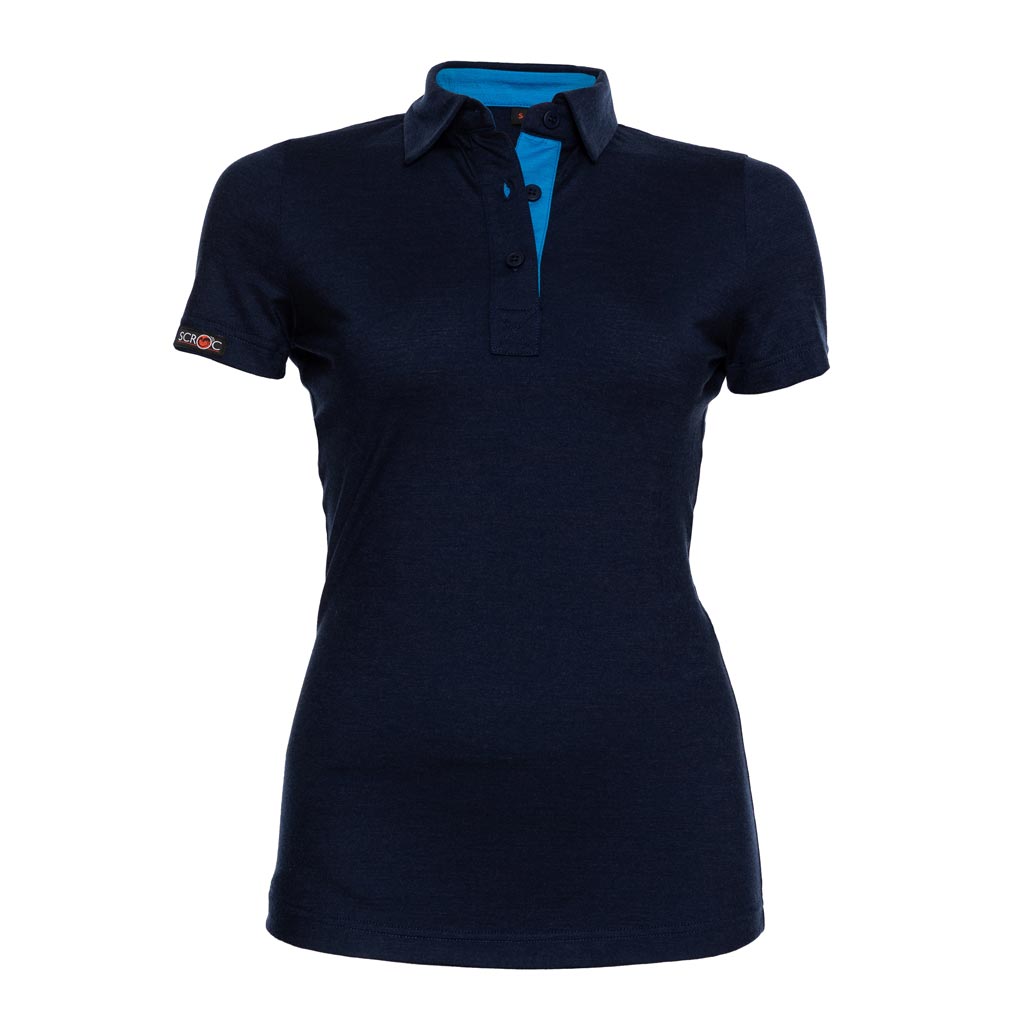 Merino Polo 160 Solida w dunkelblau für Damen von SCROC