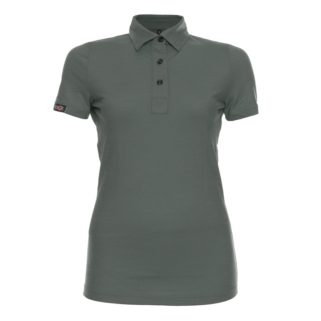 Merino Polo 160 Solida w dunkler Salbei für Damen von SCROC