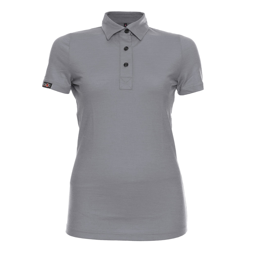 Merino Polo 160 Solida w hellgrau für Damen von SCROC