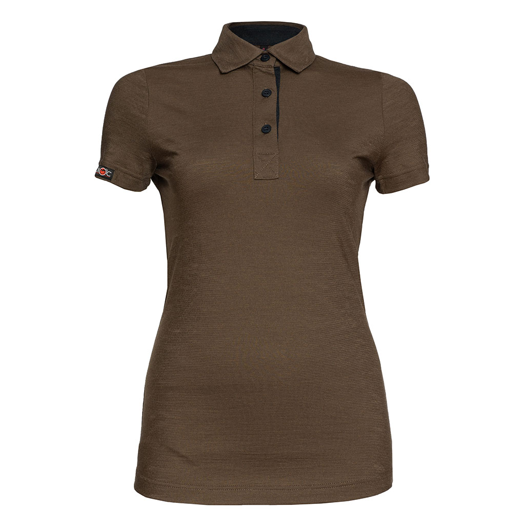 Merino Polo 160 Solida w mokka für Damen von SCROC