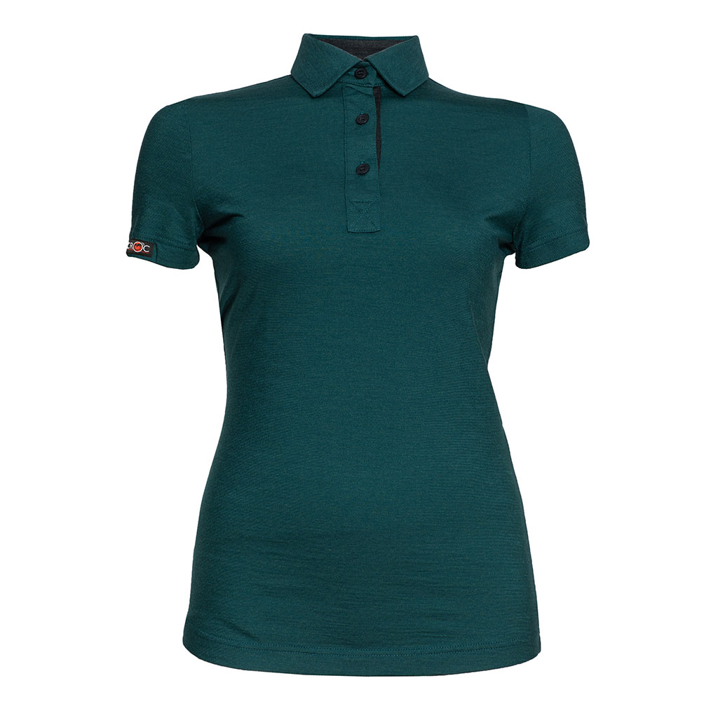 Merino Polo 160 Solida w petrol für Damen von SCROC