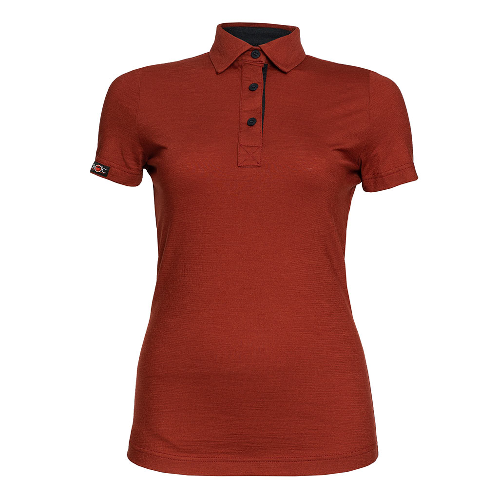 Merino Polo 160 Solida w rostbraun für Damen von SCROC