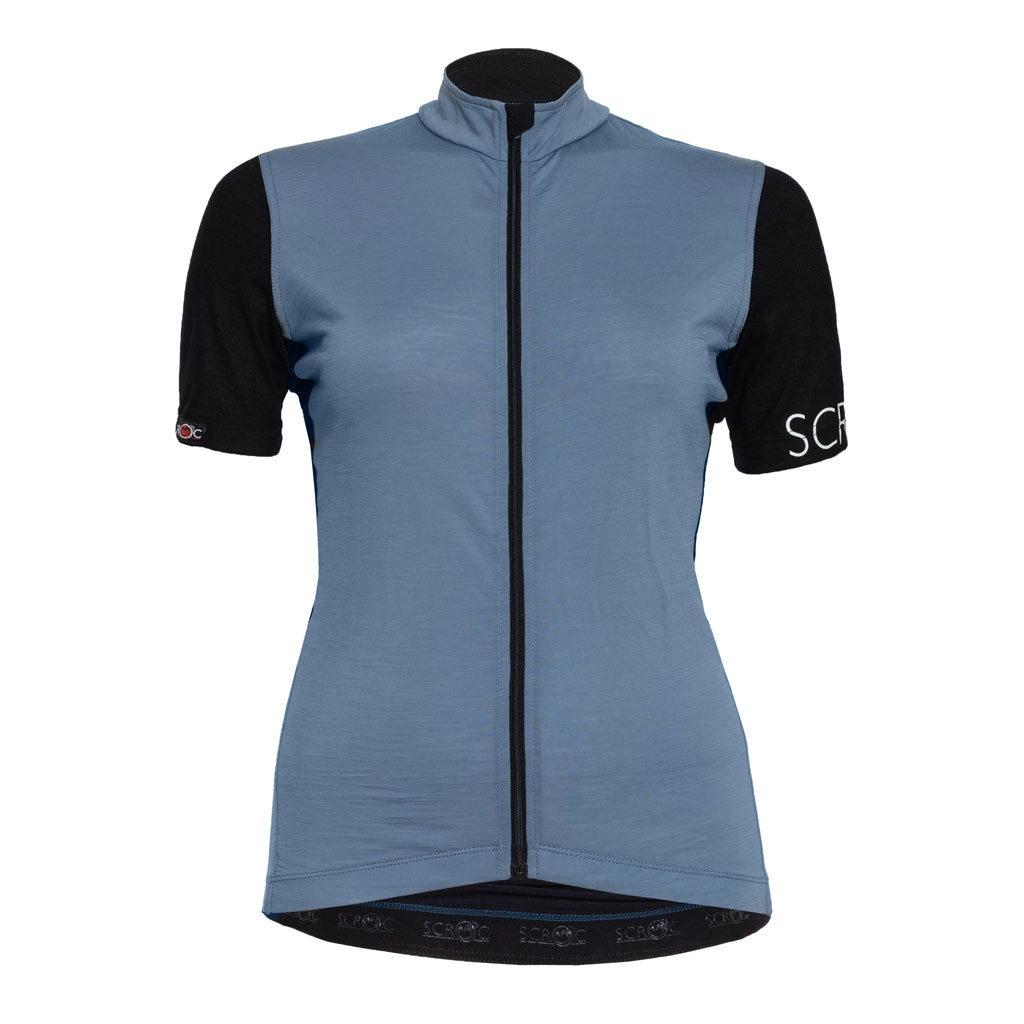 Merino Radtrikot Damen sMerino 160 Bike Trikot Pura stahlblau von SCROC