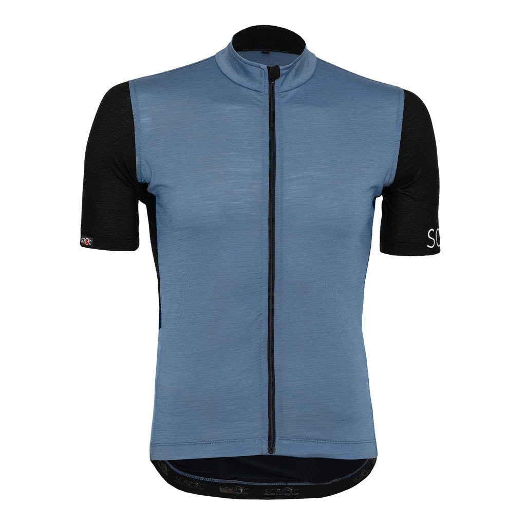 Merino Radtrikot Herren sMerino 160 Bike Trikot Pura stahlblau von SCROC