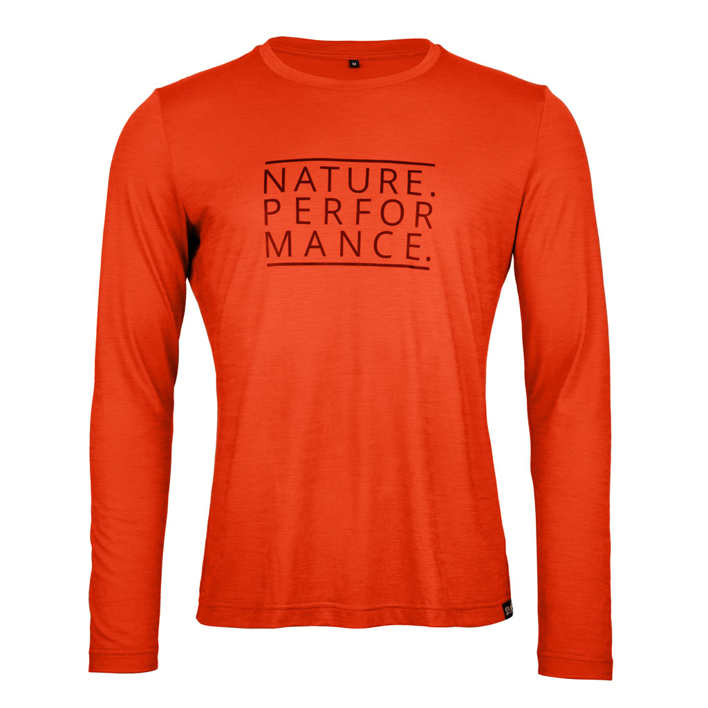 Merino Shirt 155 Ideo langarm m blutorange für Herren von SCROC