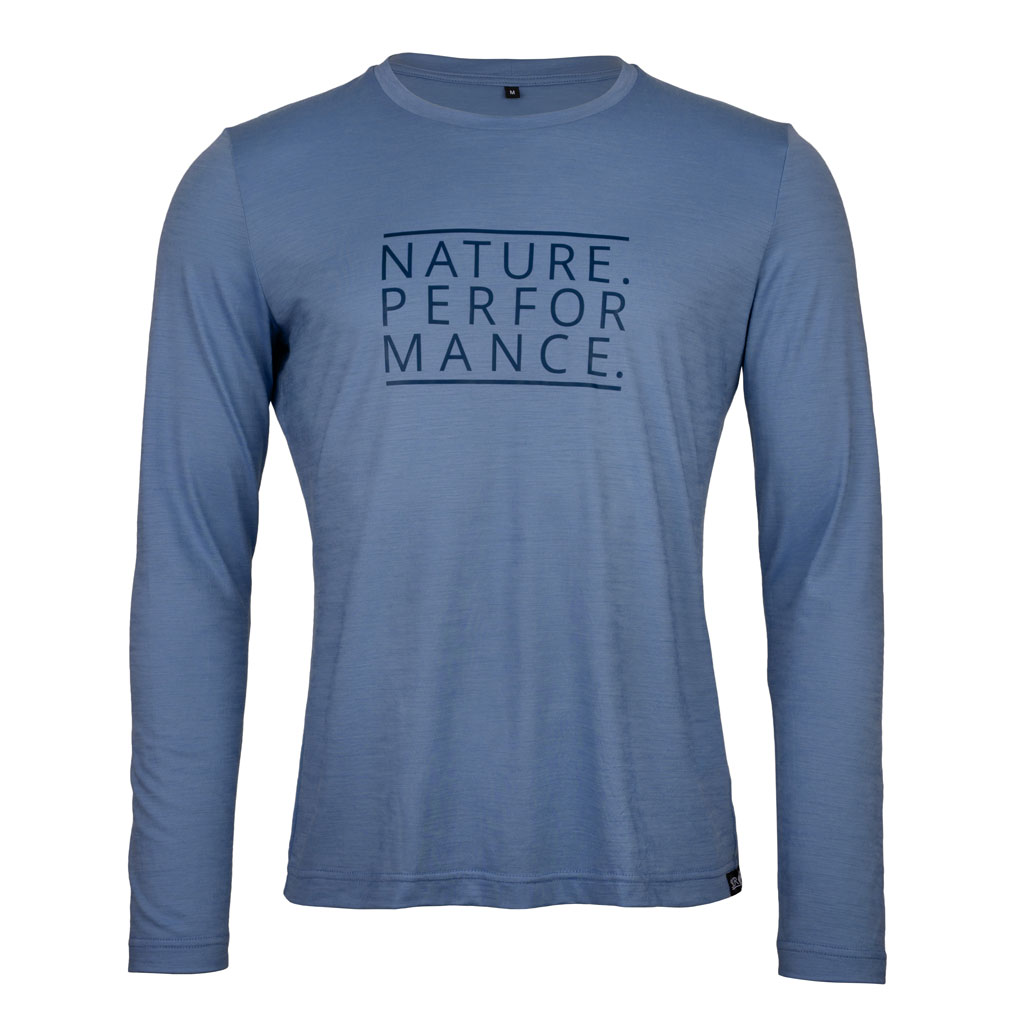 Merino Shirt 155 Ideo langarm m stahlblau für Herren von SCROC