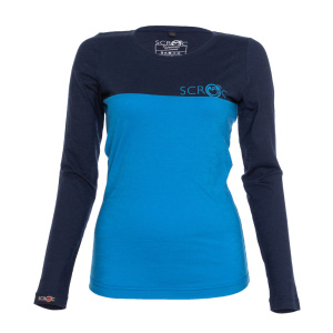 Merino Shirt  155 Teo langarm w blau (oben dunkelblau) für Damen von SCROC.
