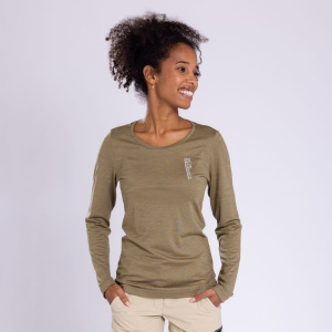 Merino Shirt 160 Eliri langarm w in khaki für Damen von SCROC Merino Shirt 160 Eliri langarm w in khaki für Damen von SCROC