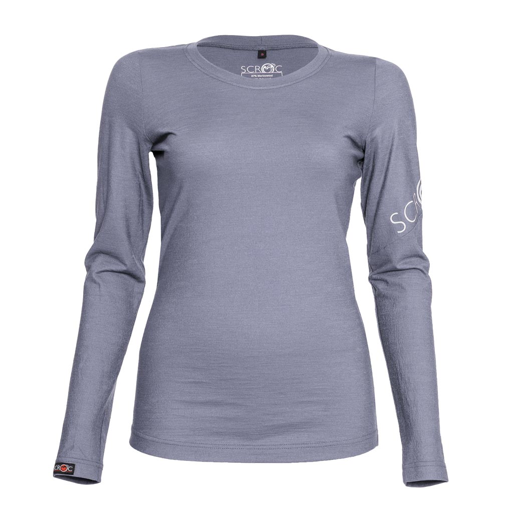 Merino Shirt 160 Etera langarm w hellgrau für Damen von SCROC