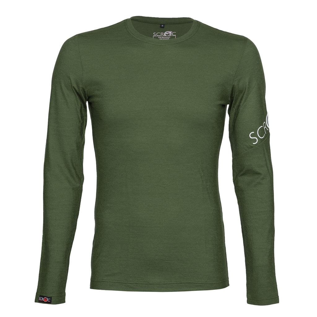 Merino Shirt 160 Etera langarm w moosgrün für Herren von SCROC