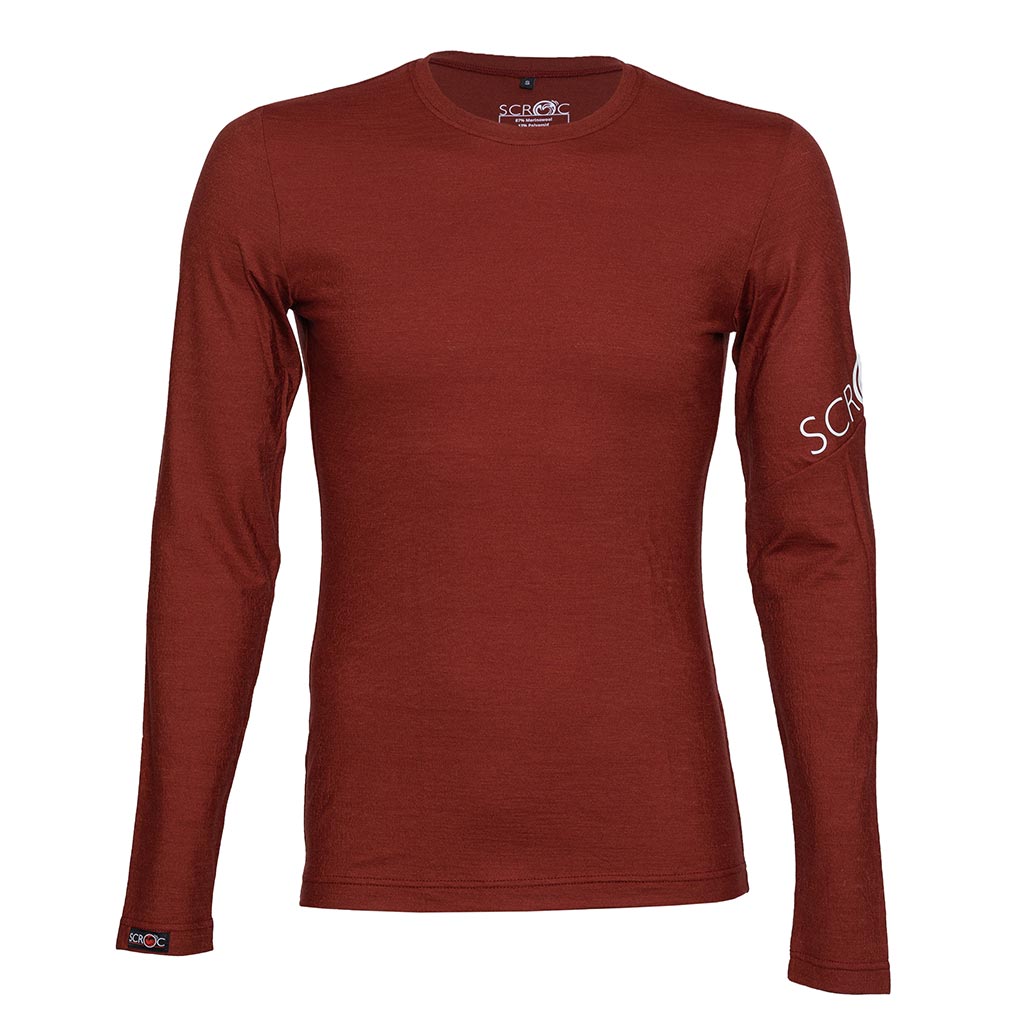 Merino Shirt 160 Etera langarm w rostbraun für Herren von SCROC