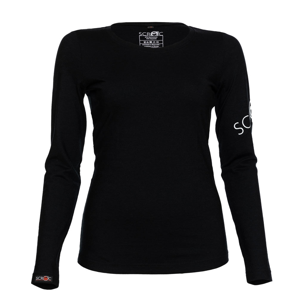Merino Shirt 160 Etera langarm w schwarz für Damen von SCROC