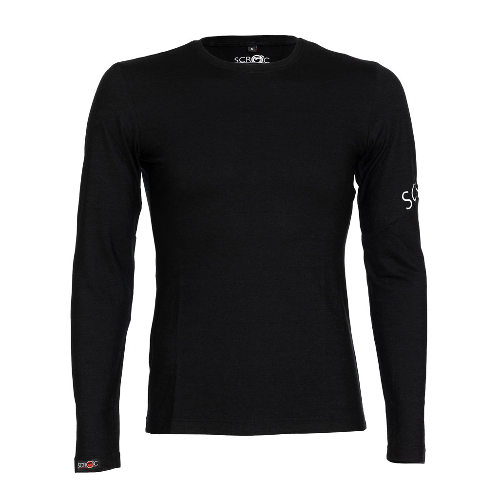Merino Shirt 160 Etera langarm w schwarz für Herren von SCROC