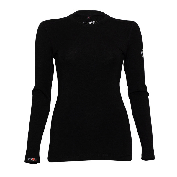 sMerino 190 Shirt Junto langarm w schwarz für Damen von SCROC.