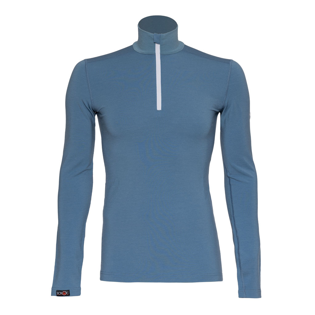 Merino Shirt 190 Zipo langarm m eisblau für Herren von SCROC