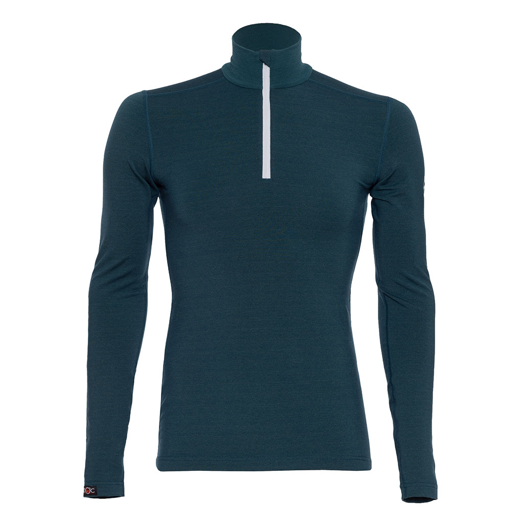 Merino Shirt 190 Zipo langarm m petrol für Herren von SCROC
