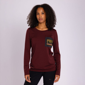 Merino Shirt 220 Sala langarm w weinrot für Damen von SCROC Merino Shirt 220 Sala langarm w weinrot für Damen von SCROC