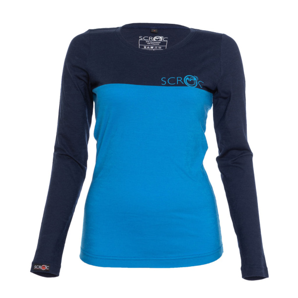 sMerino 155 Shirt Teo langarm w blau für Damen von SCROC.