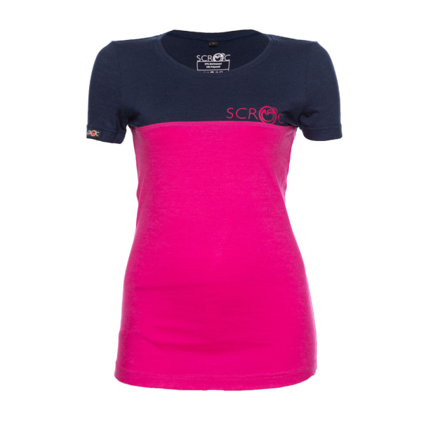 sMerino 155 Shirt Teo w pink (oben dunkelblau) für Damen von SCROC.