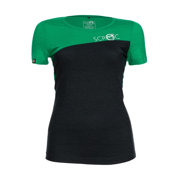 sMerino 160 Shirt Dukolora w Damen grün/schwarz von SCROC.