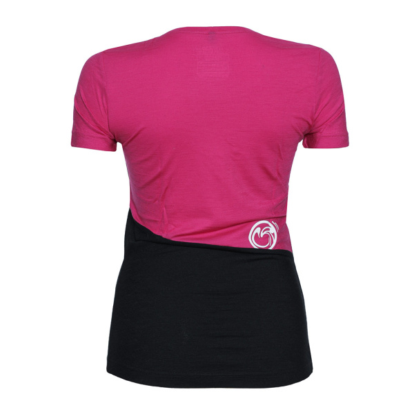Die SCROC-Kugel ist beim sMerino 160 Shirt Dukolora w pink für Damen am Rücken sichtbar.