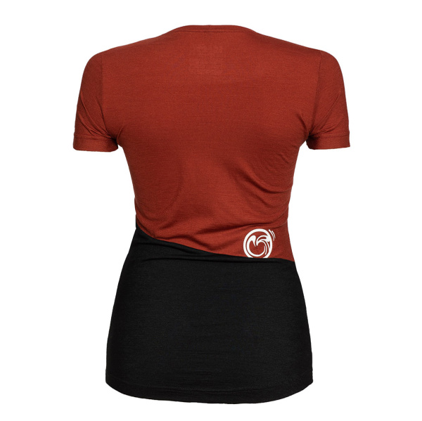 Die SCROC-Kugel ist beim sMerino 160 Shirt Dukolora w rostbraun für Damen am Rücken abgebildet.