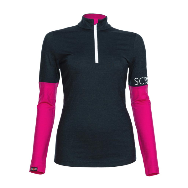 Reißverschluss und Stehkragen für bessere Temperaturregulierung: sMerino 160 Shirt Fido langarm w pink für Damen von SCROC.