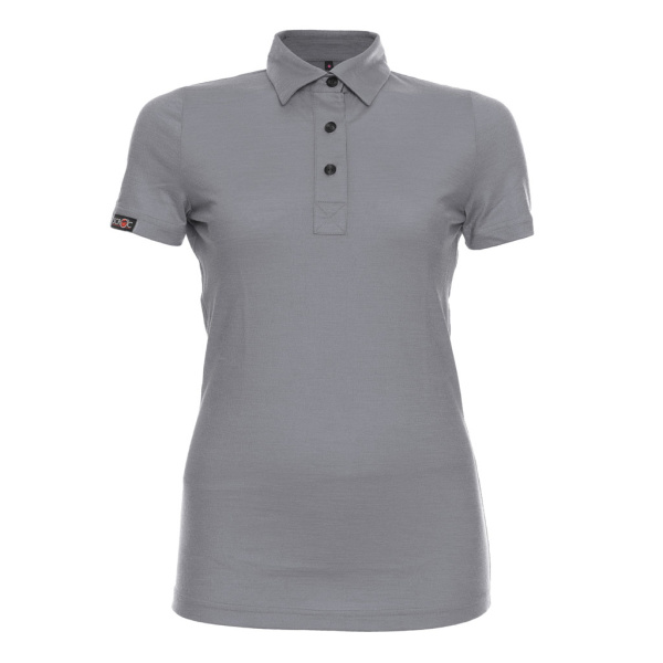 sMerino 160 Polo Solida w hellgrau für Damen von SCROC.
