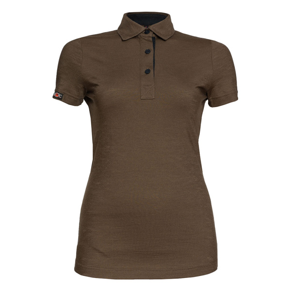 sMerino 160 Polo Solida w mokka für Damen von SCROC.