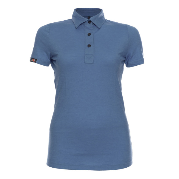 sMerino 160 Polo Solida w stahlblau für Damen von SCROC.