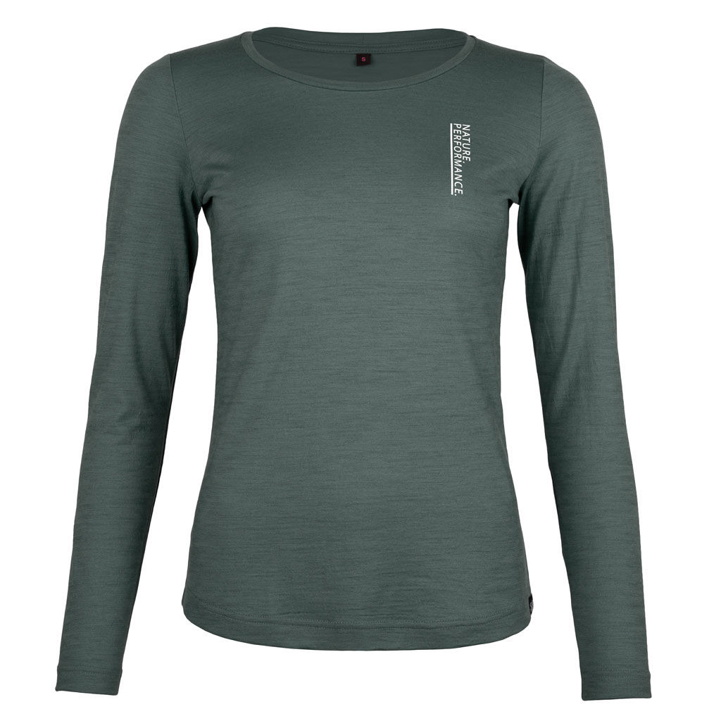 Merino Shirt Damen sMerino 160 Shirt Eliri langarm w dunkler salbei von SCROC