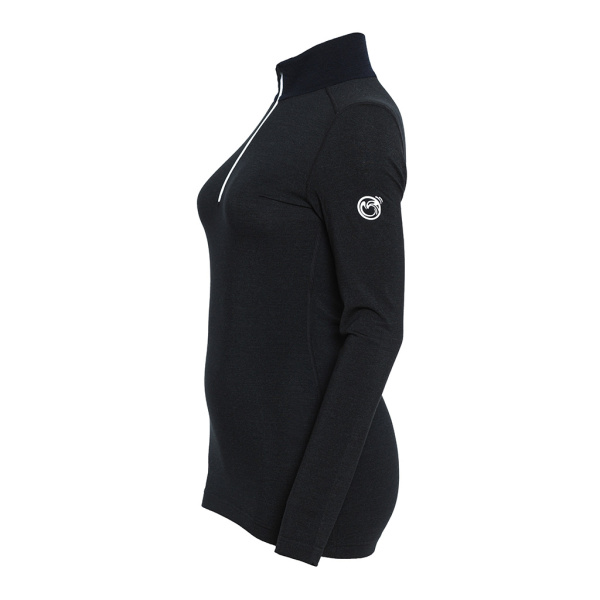 sMerino 190 Shirt Zipo langarm w schwarz für Damen: Mesh-Ärmel verhindern unliebsames Hochrutschen der Ärmel - auch bei mehreren Schichten.