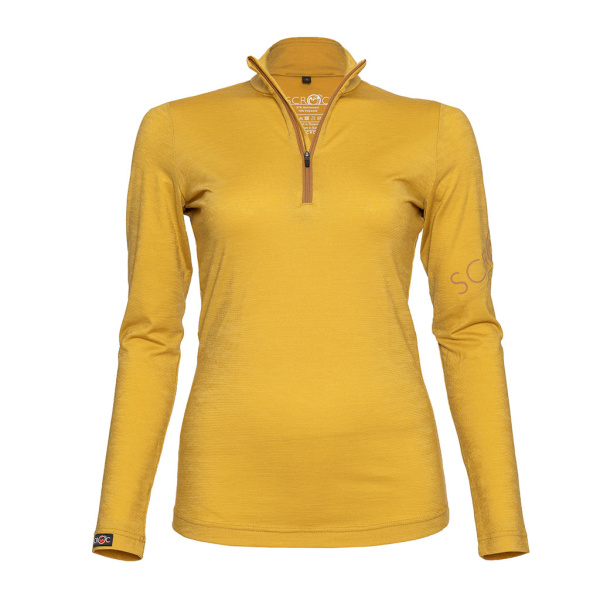 Reißverschluss und Stehkragen zur besseren Temperaturregulierung: sMerino 160 Shirt Bari langarm w für Damen von SCROC.