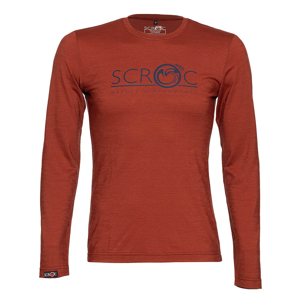 Merino Shirt Herren sMerino 155 Shirt Brako langarm rostbraun von SCROC