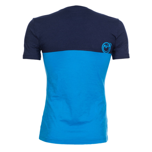 Beim sMerino 155 Shirt Teo blau für Herren trägst du die SCROC-Kugel am Rücken.