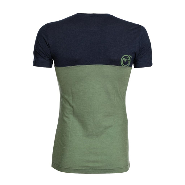 Beim sMerino 155 Shirt Teo olivgrün für Herren trägst du die SCROC-Kugel am Rücken.