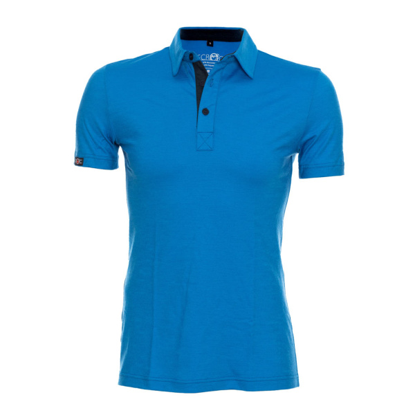 sMerino 160 Polo Solida blau für Herren von SCROC.