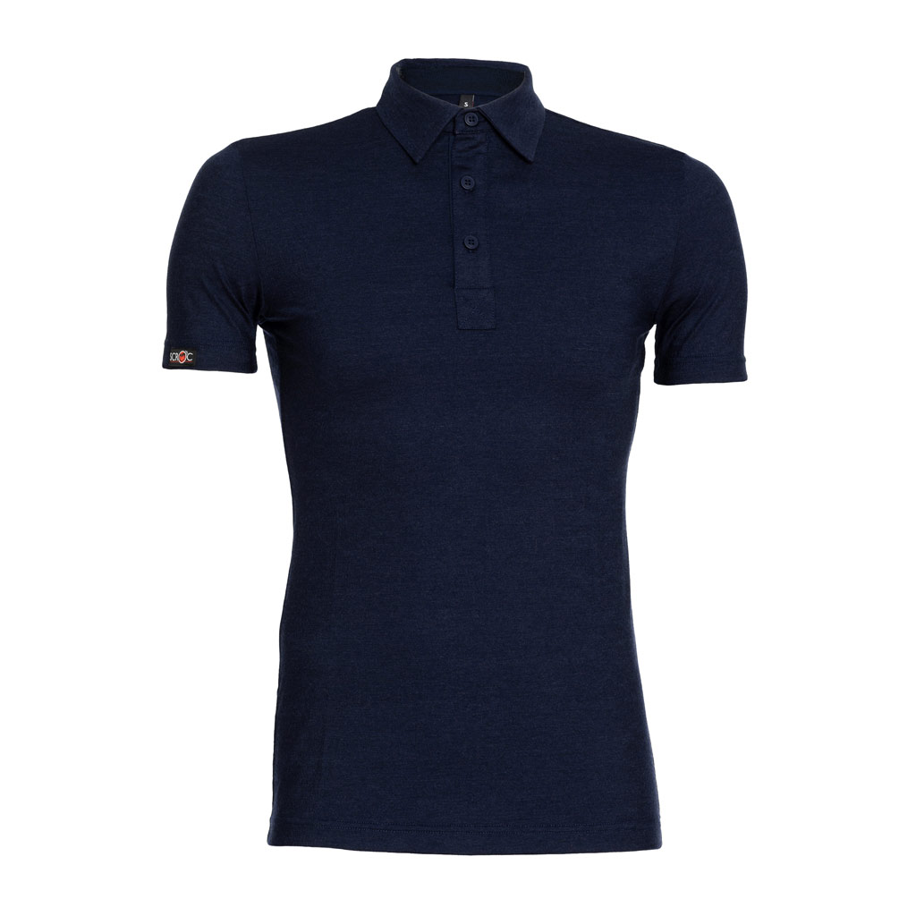 Merino Shirt Herren sMerino 160 Polo Solida dunkelblau von SCROC