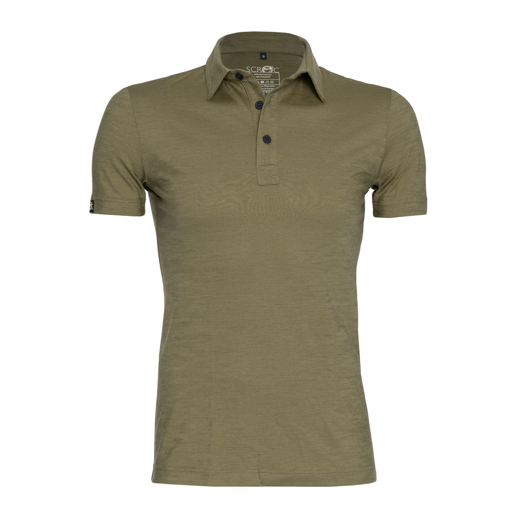 sMerino 160 Polo Solida m khaki für Herren von SCROC
