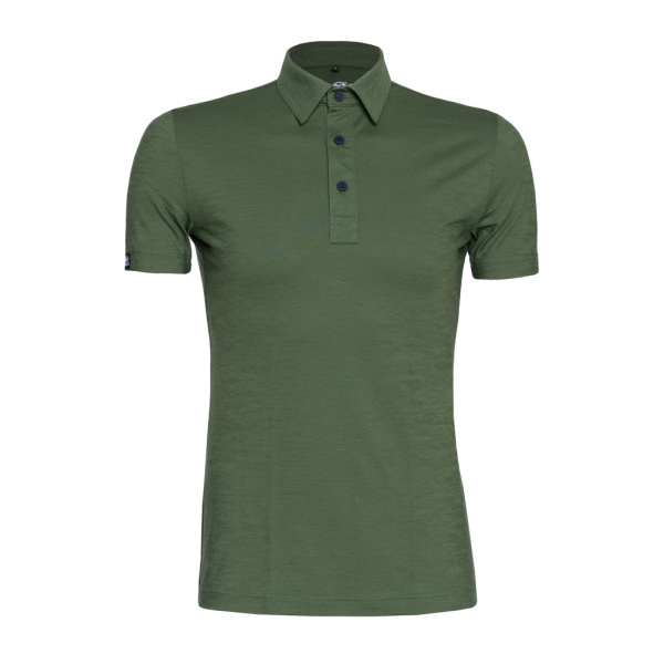 sMerino 160 Polo Solida m in moosgrün für Herren von SCROC.