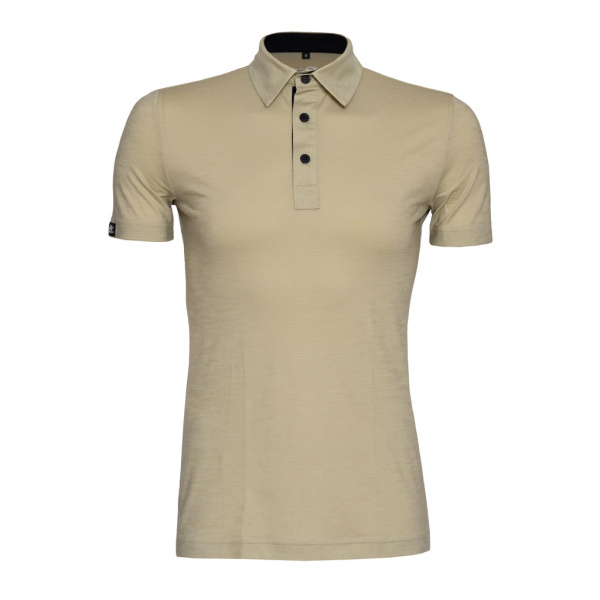 sMerino 160 Polo Solida m in sand für Herren von SCROC.